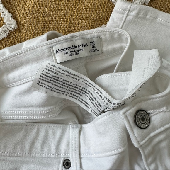 Abercrombie & Fitch White Jean Legging Mid Rise - Picture 2 of 5